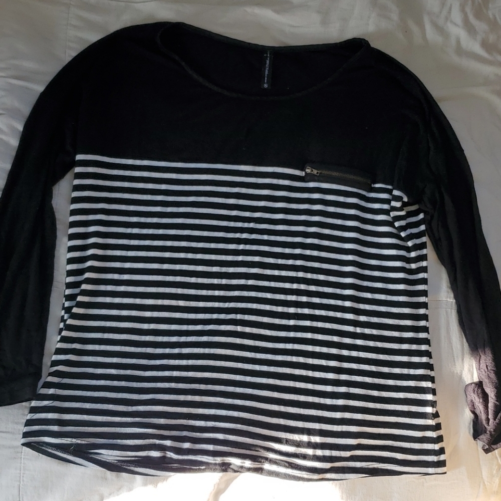 Black and White Striped Long Sleeve